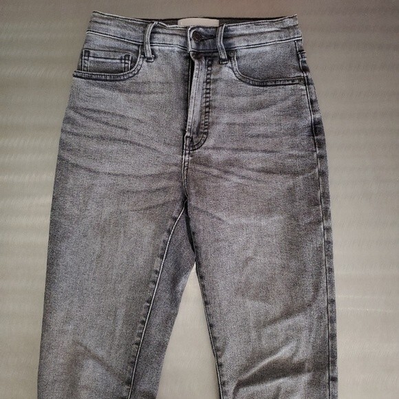 Everlane Washed Black High Rise Slim Straight Denim Jeans 25 - Picture 2 of 9